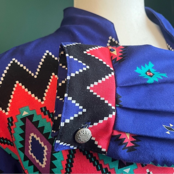Vintage 90’s Roughrider Western Shirt Aztec Cowgirl Country Top - Picture 5 of 13